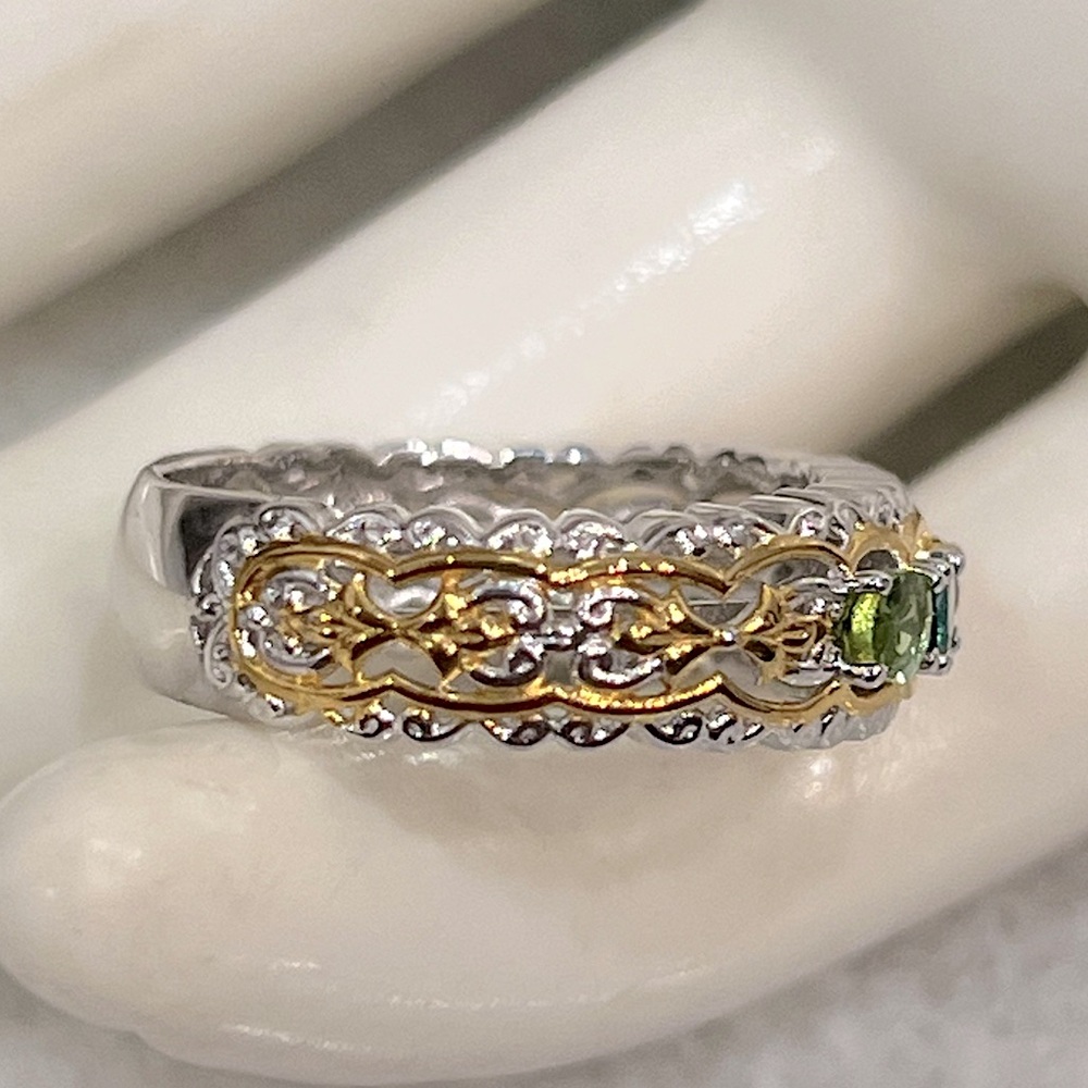 LIMITED EDITION NUMBERED Sterling Silver Multi Tourmaline Gemstone Band Ring - Picture 6 of 12
